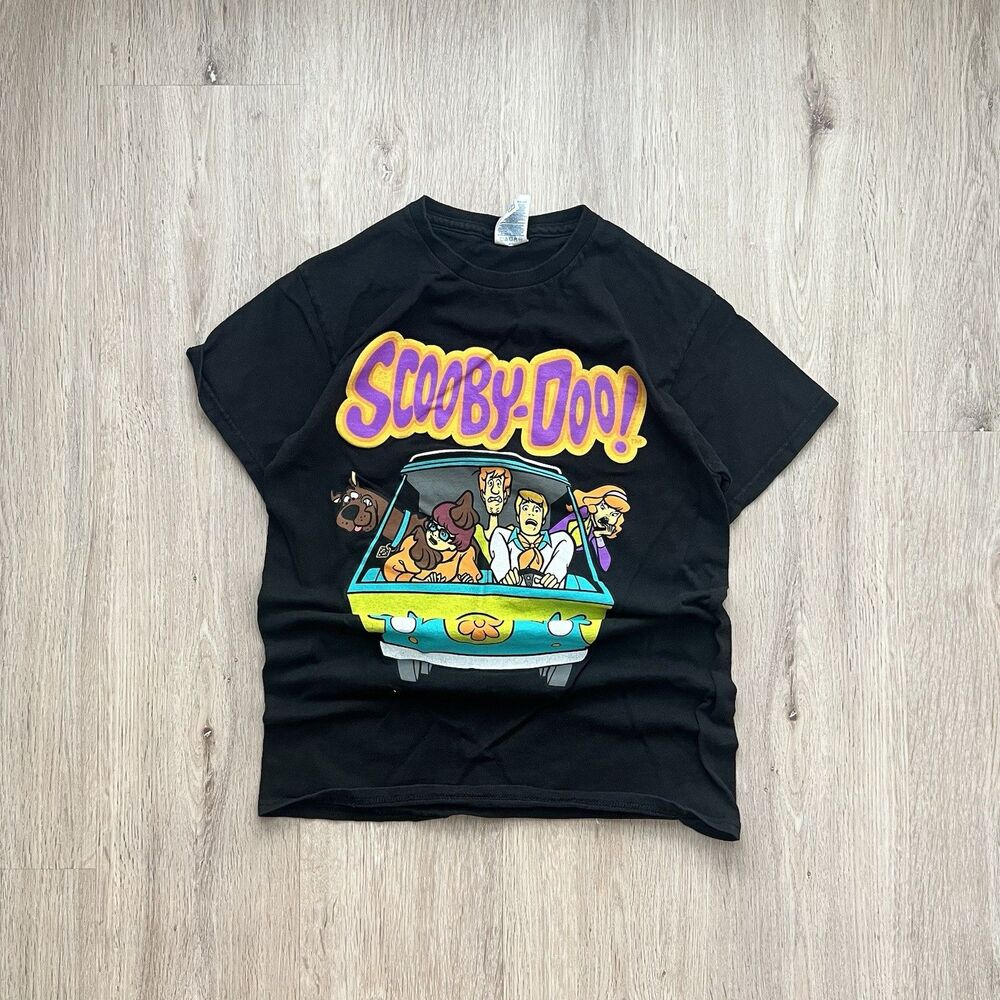 VTG Delta Pro Weight Scooby Doo T-Shirt Mens Small Black Graphic Tee